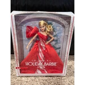 2019 Holiday Barbie Doll Signature Collection Red Gown Festive Sparkle